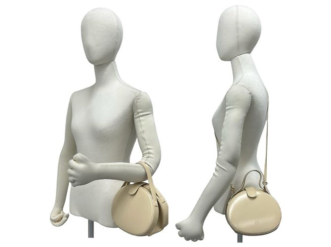Loewe Vintage Anagram Mini Schultertasche aus Leder Beige - Ansicht 2