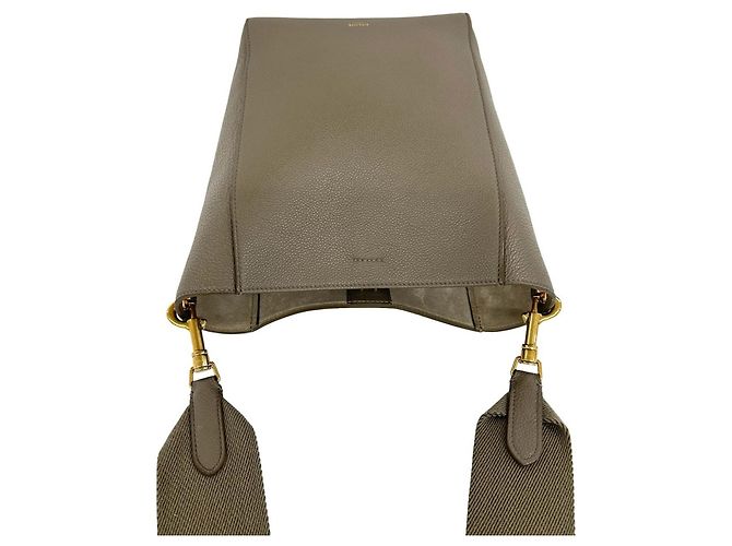 Céline Celine Sangle Bucket Small Leder-Schultertasche Beige - Ansicht 4