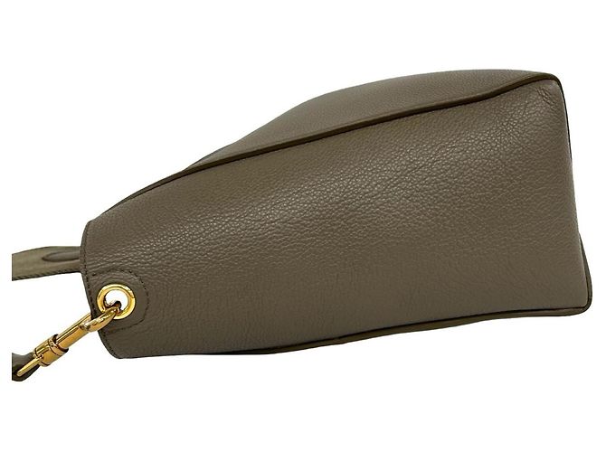 Céline Celine Sangle Bucket Small Leder-Schultertasche Beige - Ansicht 5