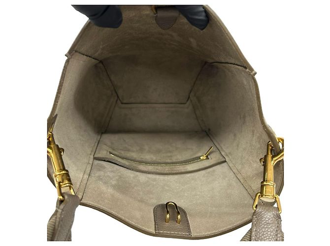 Céline Celine Sangle Bucket Small Leder-Schultertasche Beige - Ansicht 9