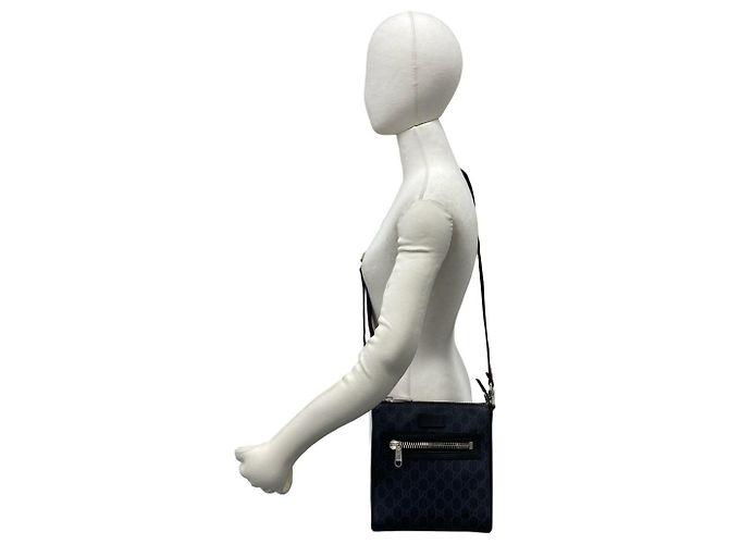 Borsa a tracolla Gucci Sherry Line GG Supreme Nero Rosso Blu navy - vista 2