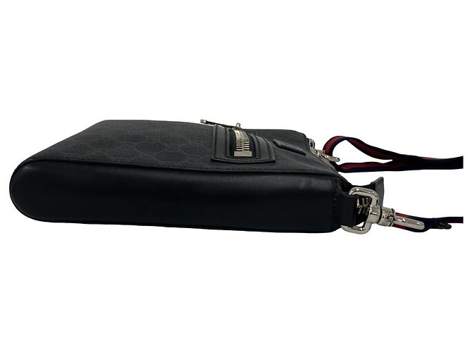 Borsa a tracolla Gucci Sherry Line GG Supreme Nero Rosso Blu navy - vista 6
