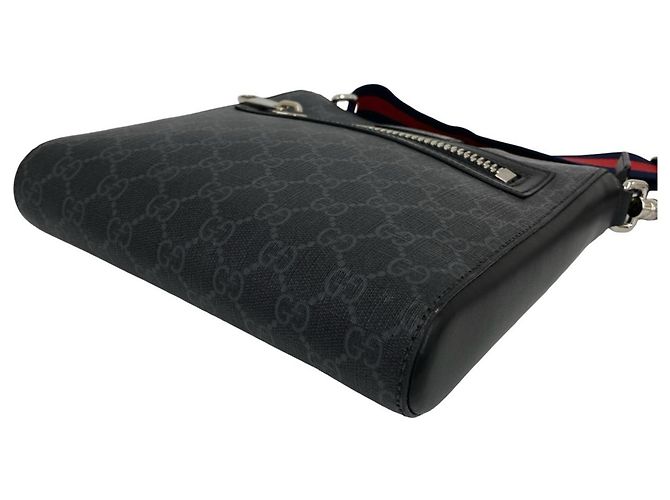 Borsa a tracolla Gucci Sherry Line GG Supreme Nero Rosso Blu navy - vista 8