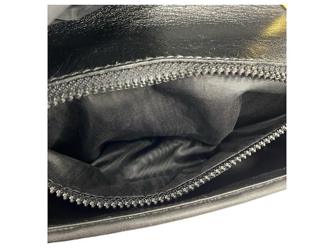 Céline CELINE Vintage Triomphe Logo Hardware Leder Kette Mini Schultertasche Schwarz - Ansicht 10