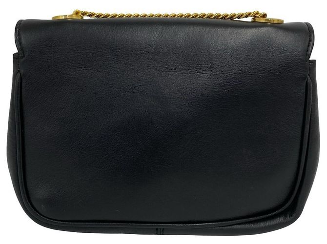 Céline CELINE Vintage Triomphe Logo Hardware Leder Kette Mini Schultertasche Schwarz - Ansicht 3