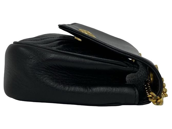 Céline CELINE Vintage Triomphe Logo Hardware Leder Kette Mini Schultertasche Schwarz - Ansicht 6