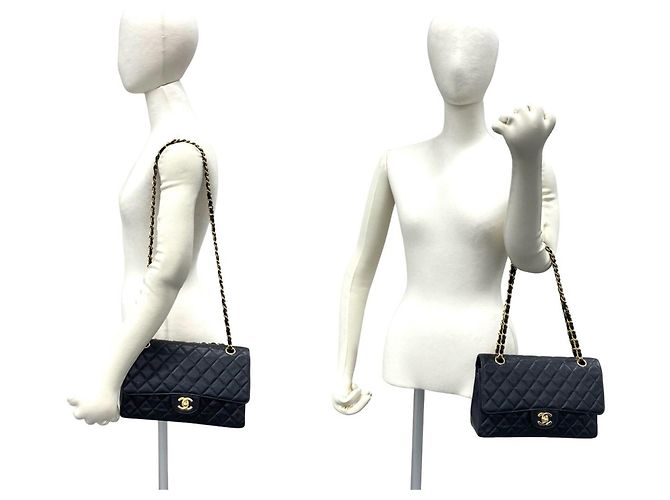Borsa a tracolla Chanel Matelassé Coco Mark Double Flap Nero - Ansicht 2