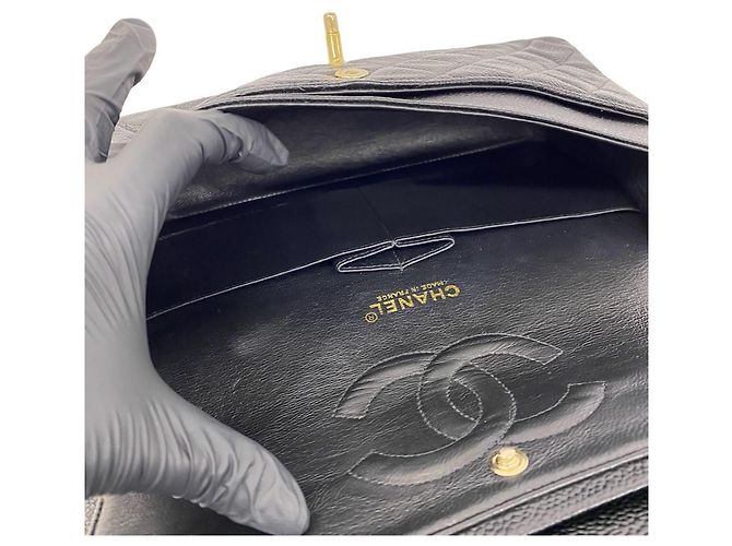 Borsa a tracolla Chanel Matelassé Coco Mark Double Flap Nero - Ansicht 9
