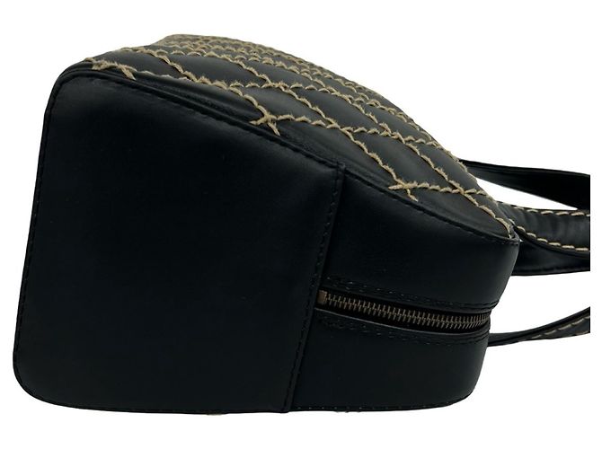 Chanel Coco Mark Wild Stitch Lederhandtasche Schwarz - Ansicht 6