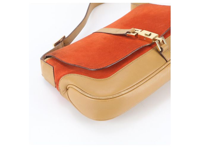 Borsa a tracolla in pelle Gucci Jackie Beige Arancione - vista 5