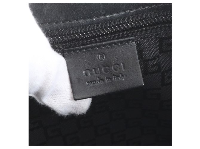 Borsa a tracolla Gucci in pelle nera e nylon Nero - vista 9