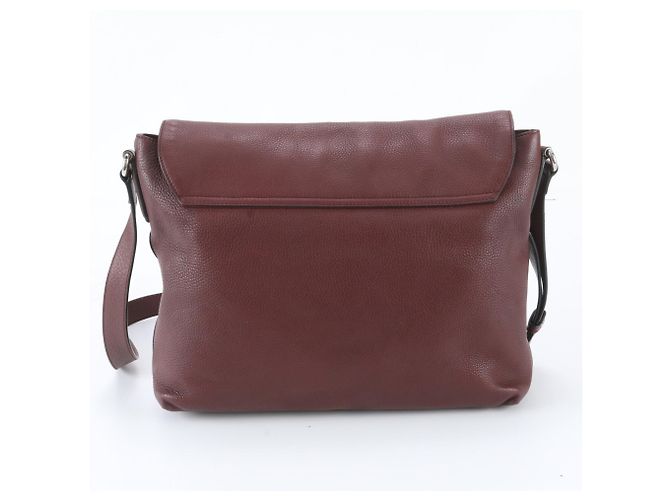 Borsa a tracolla Gucci in pelle Interlocking G Rosso Bordò - vista 3