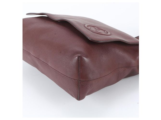 Borsa a tracolla Gucci in pelle Interlocking G Rosso Bordò - vista 4