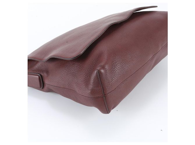 Borsa a tracolla Gucci in pelle Interlocking G Rosso Bordò - vista 5