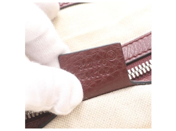 Borsa a tracolla Gucci in pelle Interlocking G Rosso Bordò - vista 9