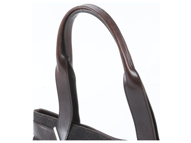 Gucci GG Canvas Leder Tote Bag Braun - Ansicht 2