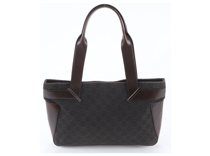 Gucci GG Canvas Leder Tote Bag Braun - Ansicht 3