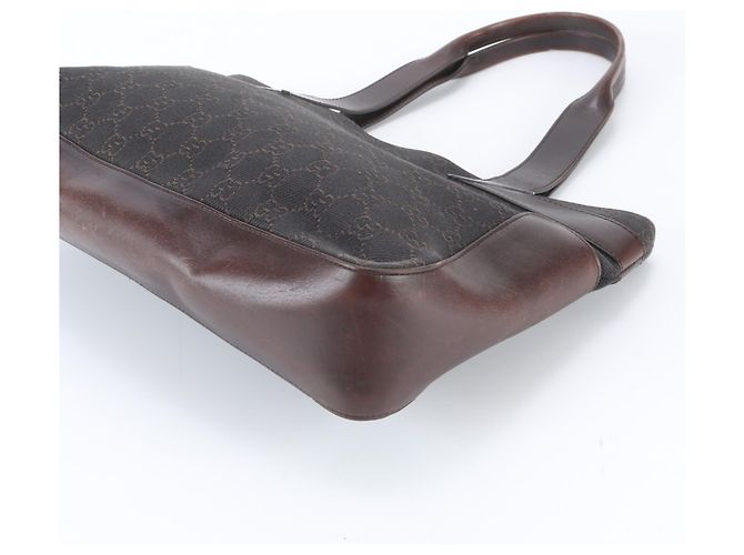 Gucci GG Canvas Leder Tote Bag Braun - Ansicht 4