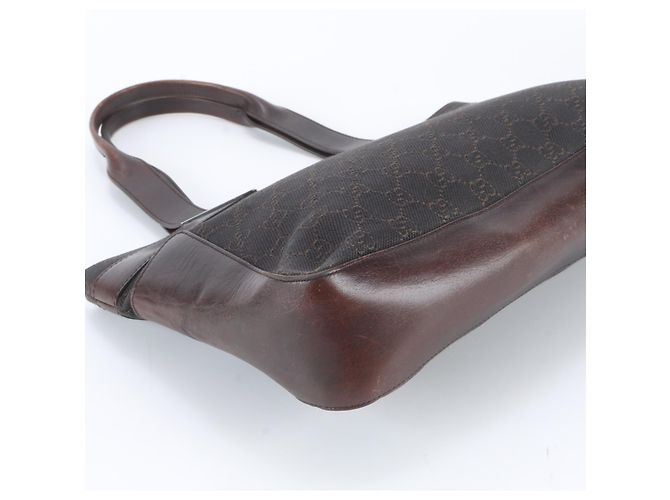 Gucci GG Canvas Leder Tote Bag Braun - Ansicht 5