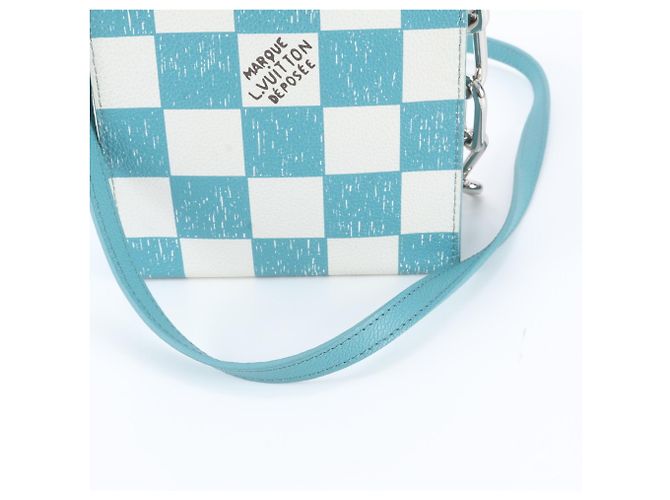 Louis Vuitton Sac Plat XS Damier Checkerboard con protezione RFID Turchese - vista 2
