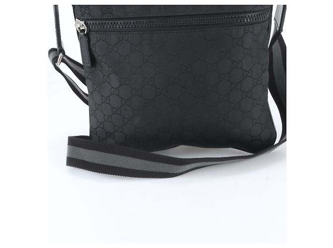 Borsa a tracolla Gucci GG in nylon e pelle Nero - vista 2