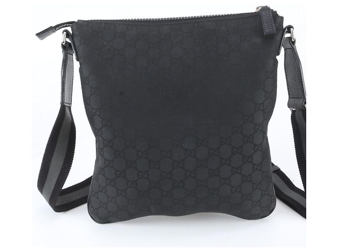Borsa a tracolla Gucci GG in nylon e pelle Nero - vista 3