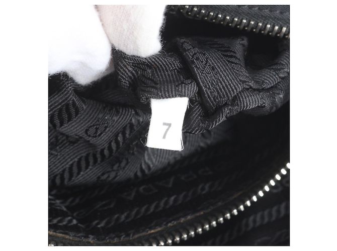 Borsa a tracolla in pelle e nylon Tessuto con logo triangolare Prada Nero - vista 9