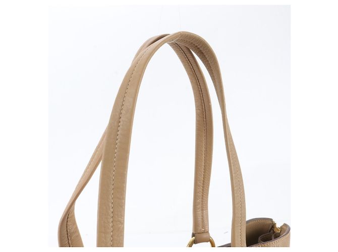 Borsa Tote Prada in pelle Vitello Daino Marrone - vista 2
