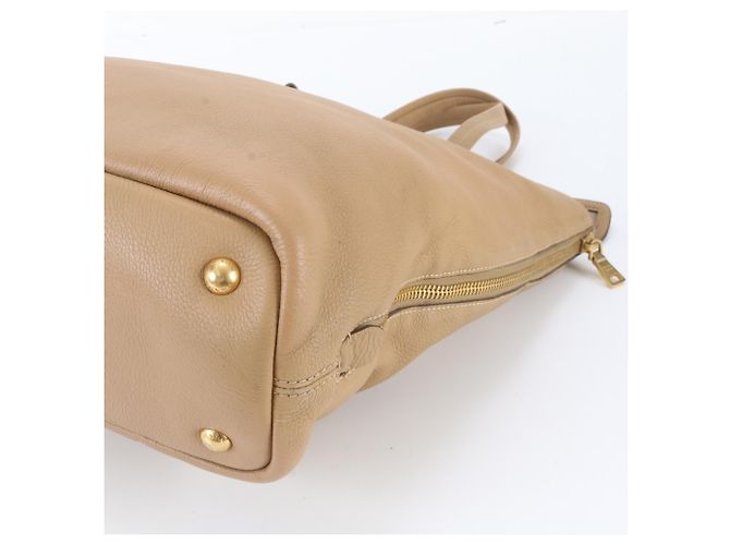 Borsa Tote Prada in pelle Vitello Daino Marrone - vista 4