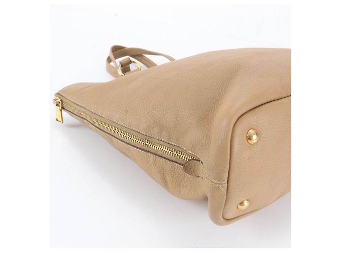 Borsa Tote Prada in pelle Vitello Daino Marrone - vista 6