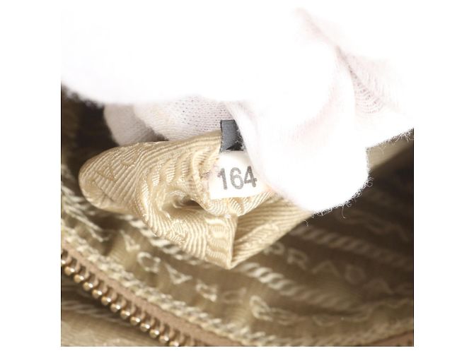Borsa Tote Prada in pelle Vitello Daino Marrone - vista 9