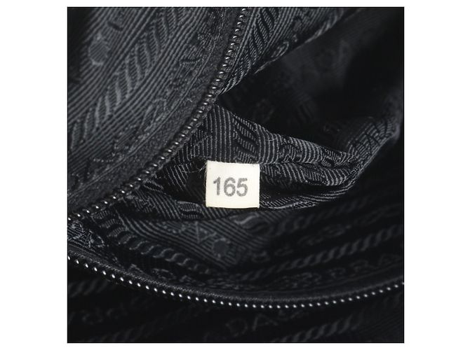 Bolsa de ombro em couro e nylon Tessuto com logo triangular Prada Preto - vista 10
