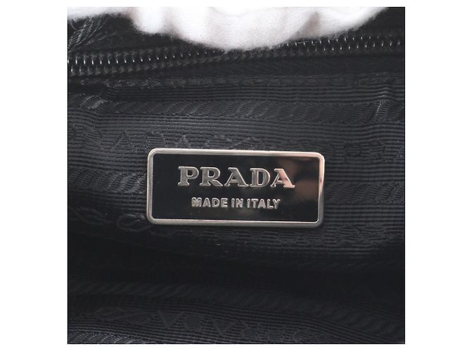 Bolsa de ombro em couro e nylon Tessuto com logo triangular Prada Preto - vista 9