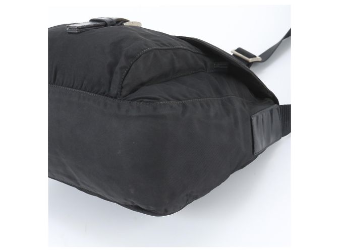 Borsa a tracolla in pelle e nylon Tessuto con logo triangolare Prada Nero - vista 4