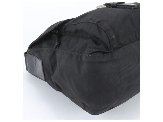 Borsa a tracolla in pelle e nylon Tessuto con logo triangolare Prada Nero - vista 6