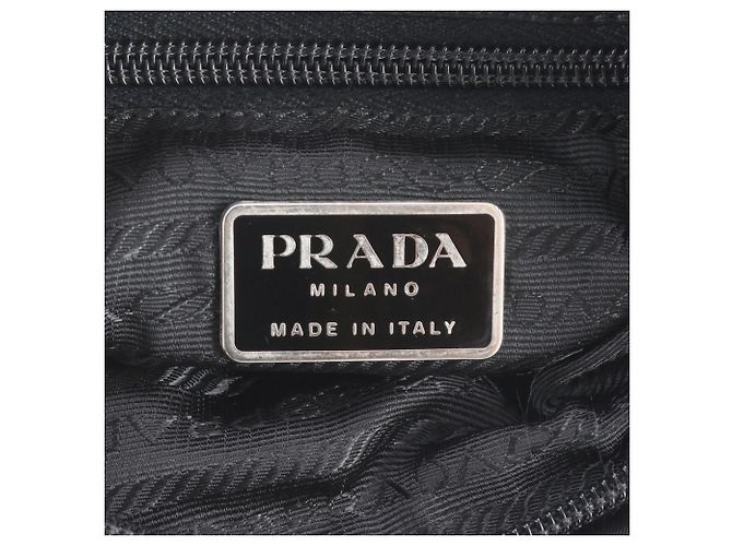 Borsa a tracolla in pelle e nylon Tessuto con logo triangolare Prada Nero - vista 8