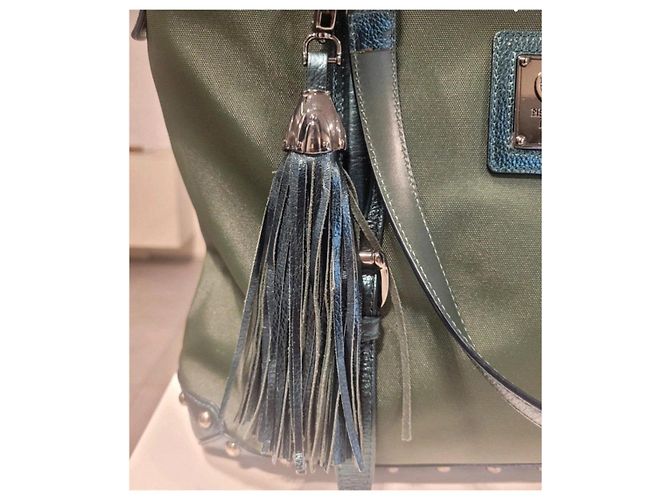 Autre Marque Borsa a mano Piero Guidi Linea Bold in pelle e tessuto tecnico - Verde Verde scuro - vista 2