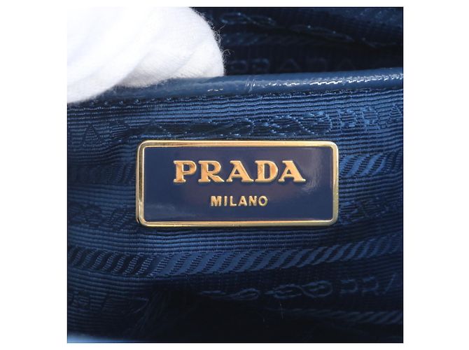 Bolso de hombro/Bolso tote Prada de piel Saffiano con logo triangular Azul Verde - vista 8