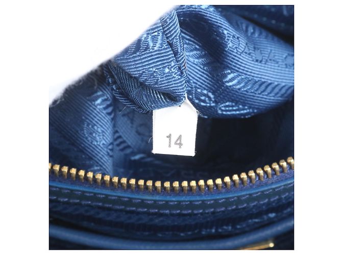 Bolso de hombro/Bolso tote Prada de piel Saffiano con logo triangular Azul Verde - vista 9
