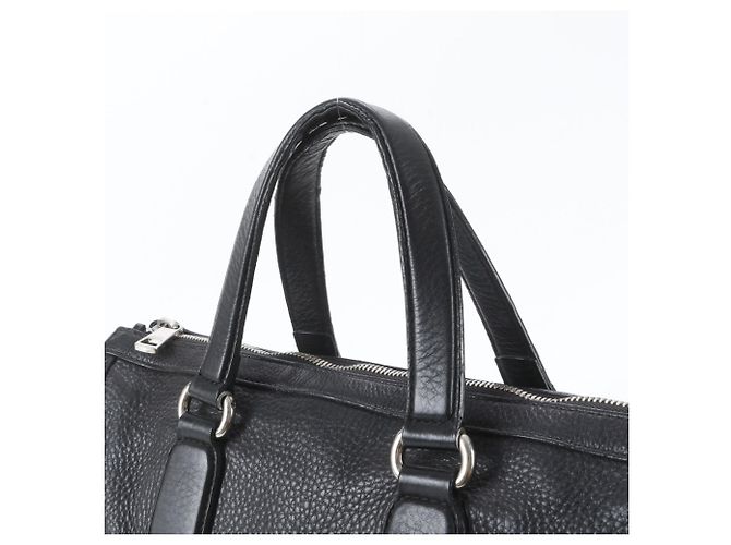 Sac cabas en cuir Gucci Soho Interlocking G Noir - vue 2