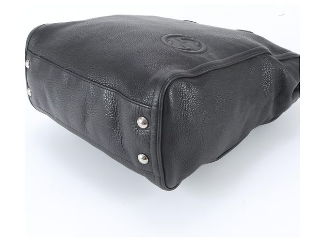 Sac cabas en cuir Gucci Soho Interlocking G Noir - vue 4