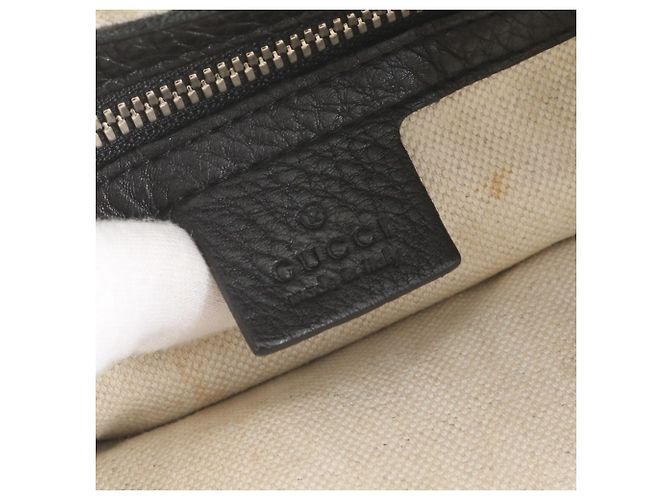 Sac cabas en cuir Gucci Soho Interlocking G Noir - vue 8