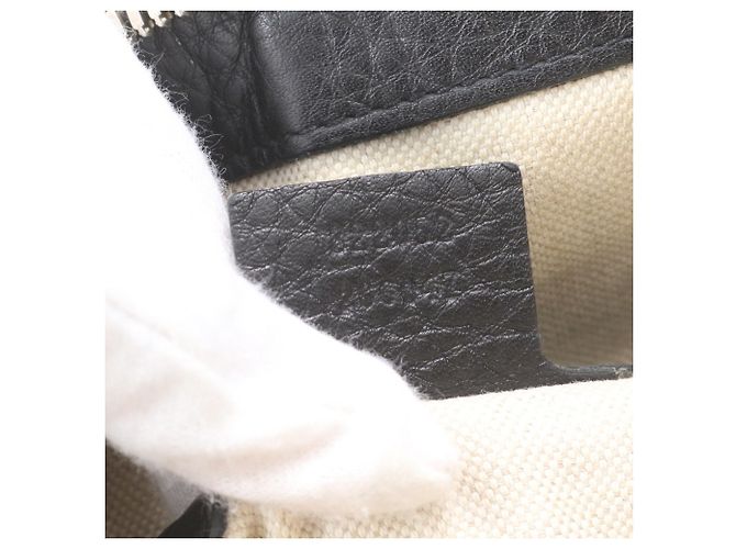 Sac cabas en cuir Gucci Soho Interlocking G Noir - vue 9