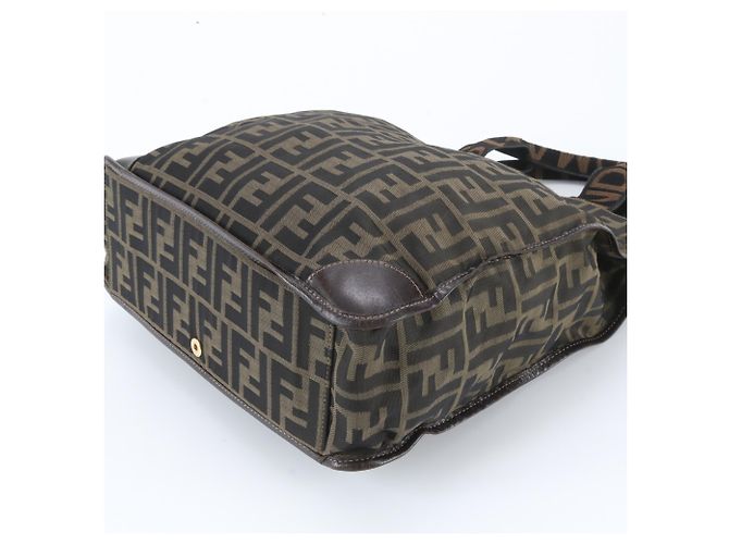 Fendi FF Zucca Leder Tote Bag Braun - Ansicht 4
