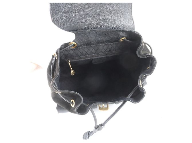 Gucci Old Bamboo Leder-Rucksack Schwarz - Ansicht 7