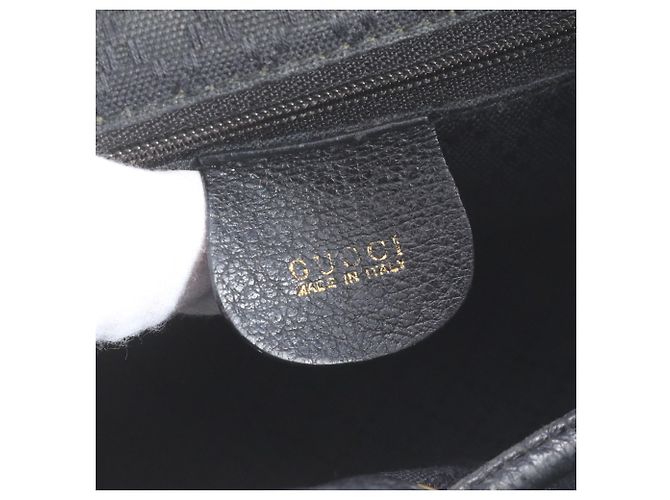 Gucci Old Bamboo Leder-Rucksack Schwarz - Ansicht 8