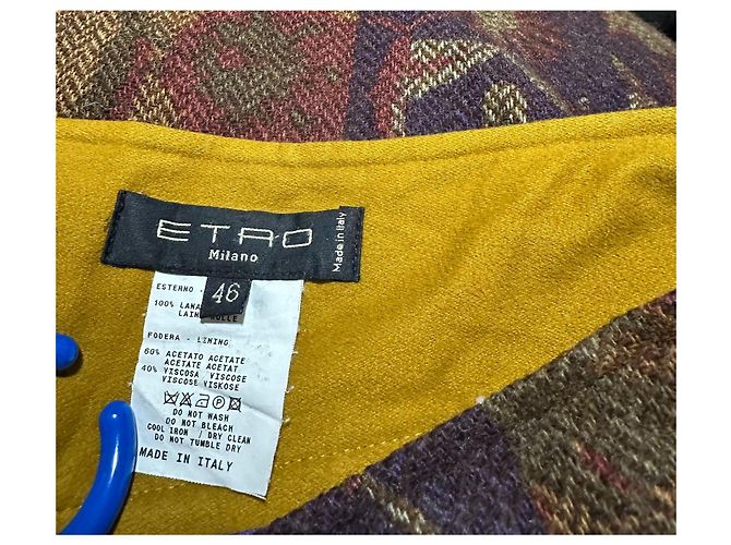 Etro Falda Línea A en Jacquard de Mezcla de Lana Castaño Roja Púrpura - vista 4