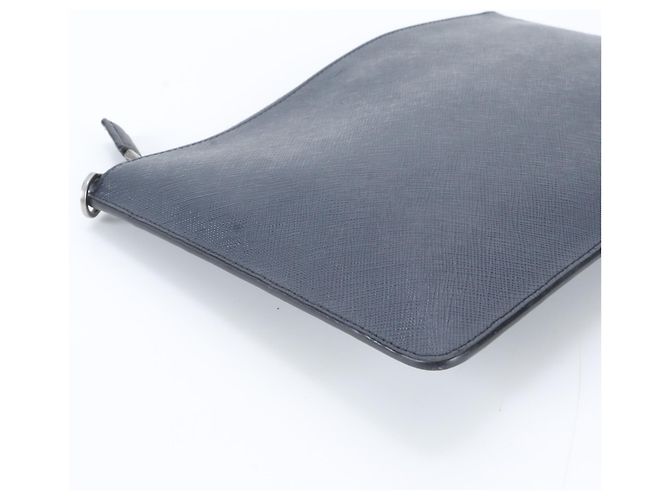 Borsa a pochette Prada 2NG005 in pelle Saffiano Blu navy - vista 5