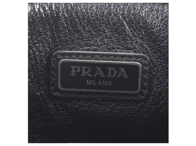 Borsa a pochette Prada 2NG005 in pelle Saffiano Blu navy - vista 7
