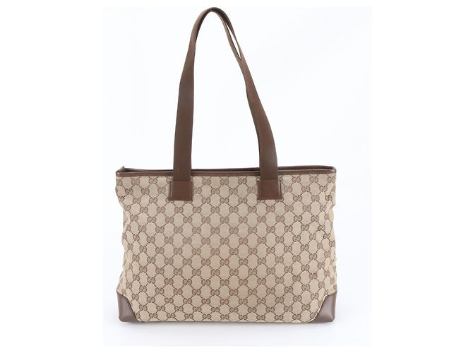 Gucci GG Canvas Leder Tote Bag Braun - Ansicht 3